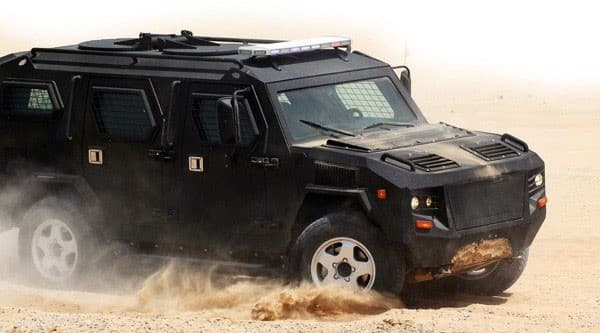 Armored personnel carrier, front view